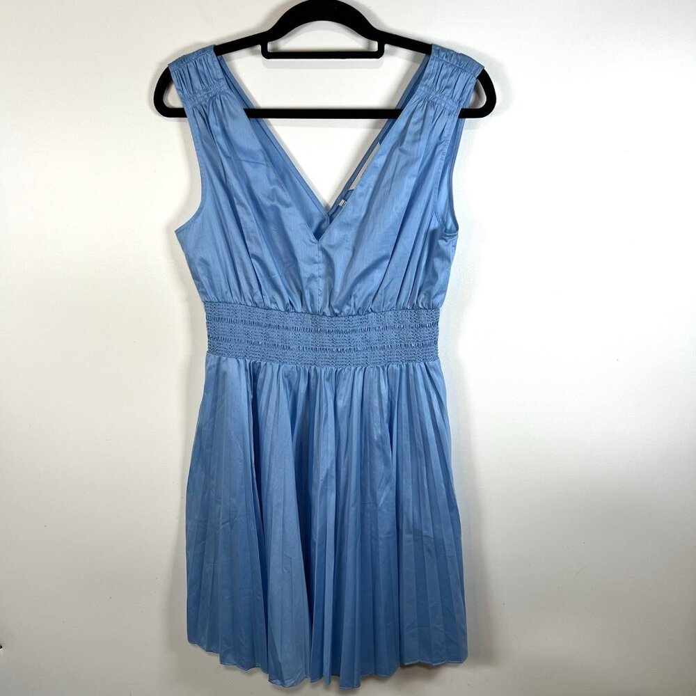 $345 Rebecca Taylor‎  Blue Smocked Waist Dress Women’s Size Medium Designer - Picture 2 of 12